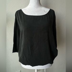 Joie Black Boxy Blouse with 3/4 Sleeves